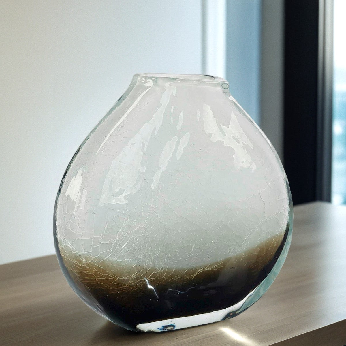 Smoked Glass Teardrop Vase