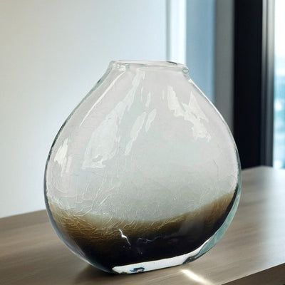 Smoked Glass Teardrop Vase