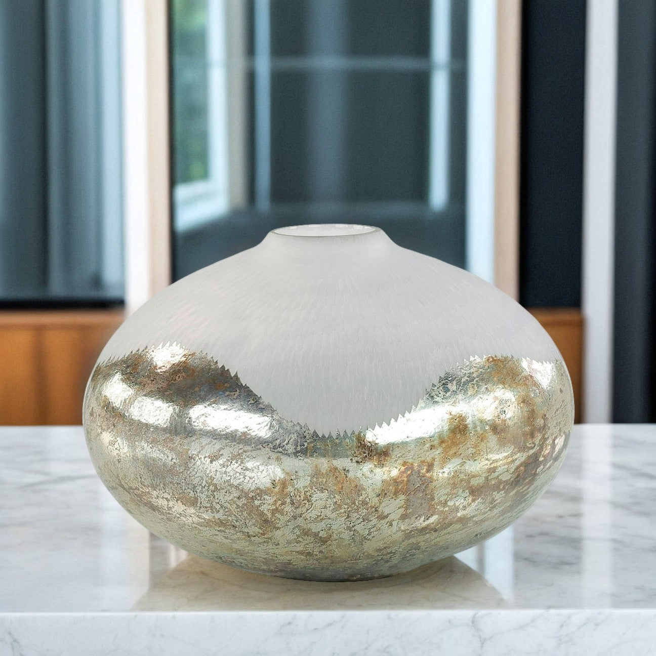 Frosted Silver Horizon Vase