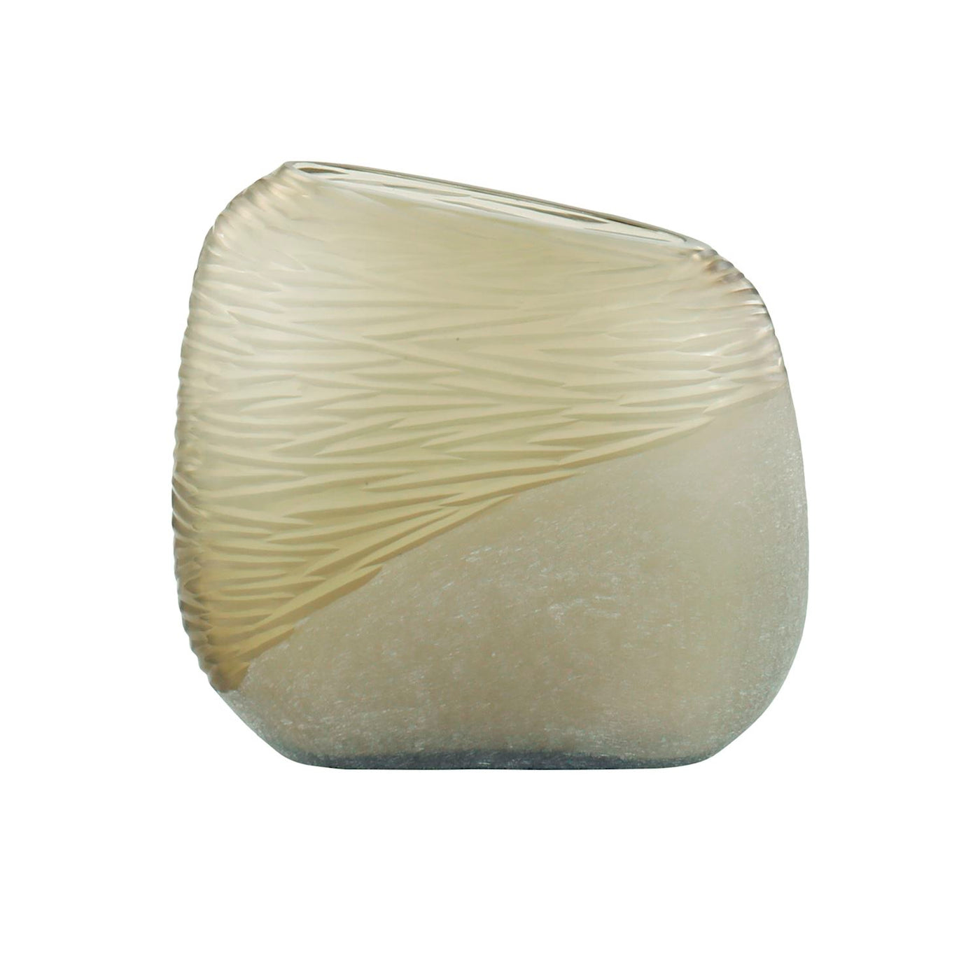 Sandstone Glow Textured Glass Vase