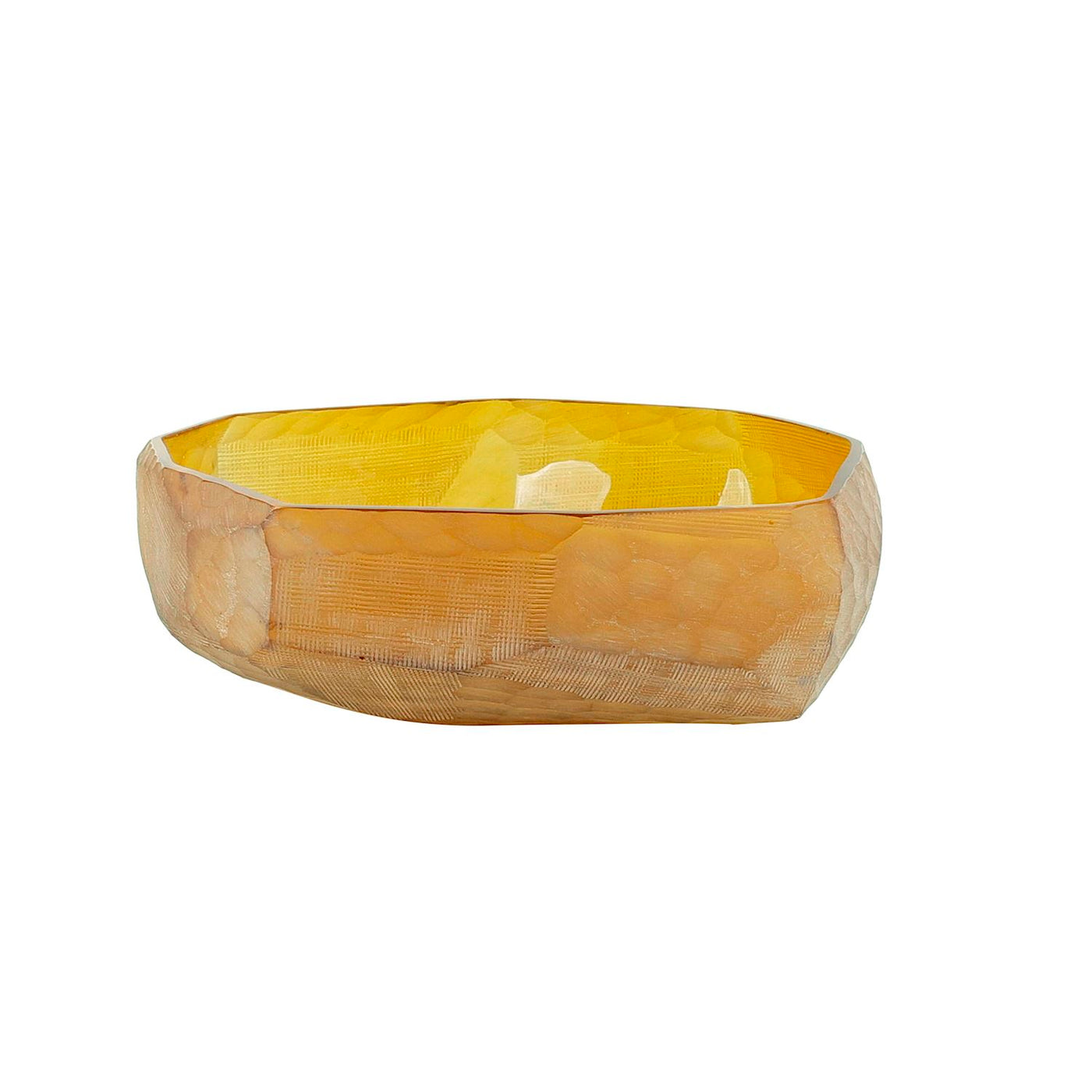 Golden Ember Faceted Bowl