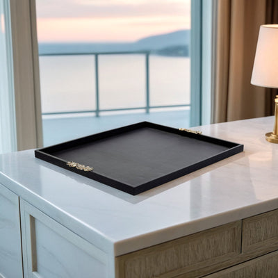 Ebony Luxe Rectangular Tray