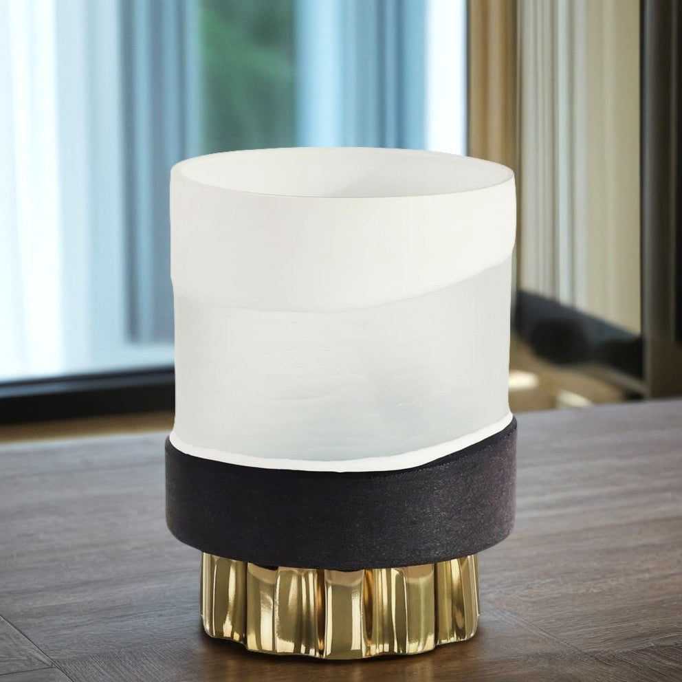 Frosted Glass and Brass Accent