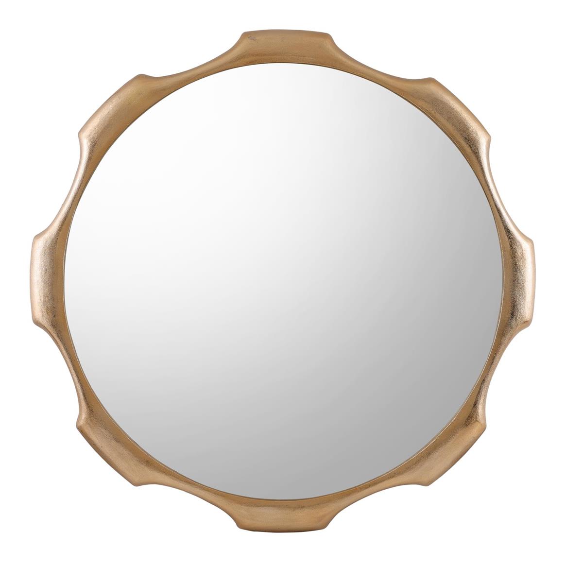 Gold Scalloped Round Mirror