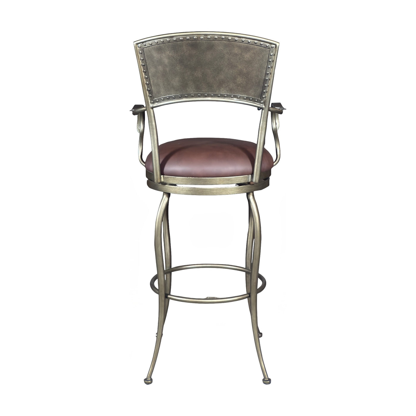 Metal Bar Stool W/ Leather Seat