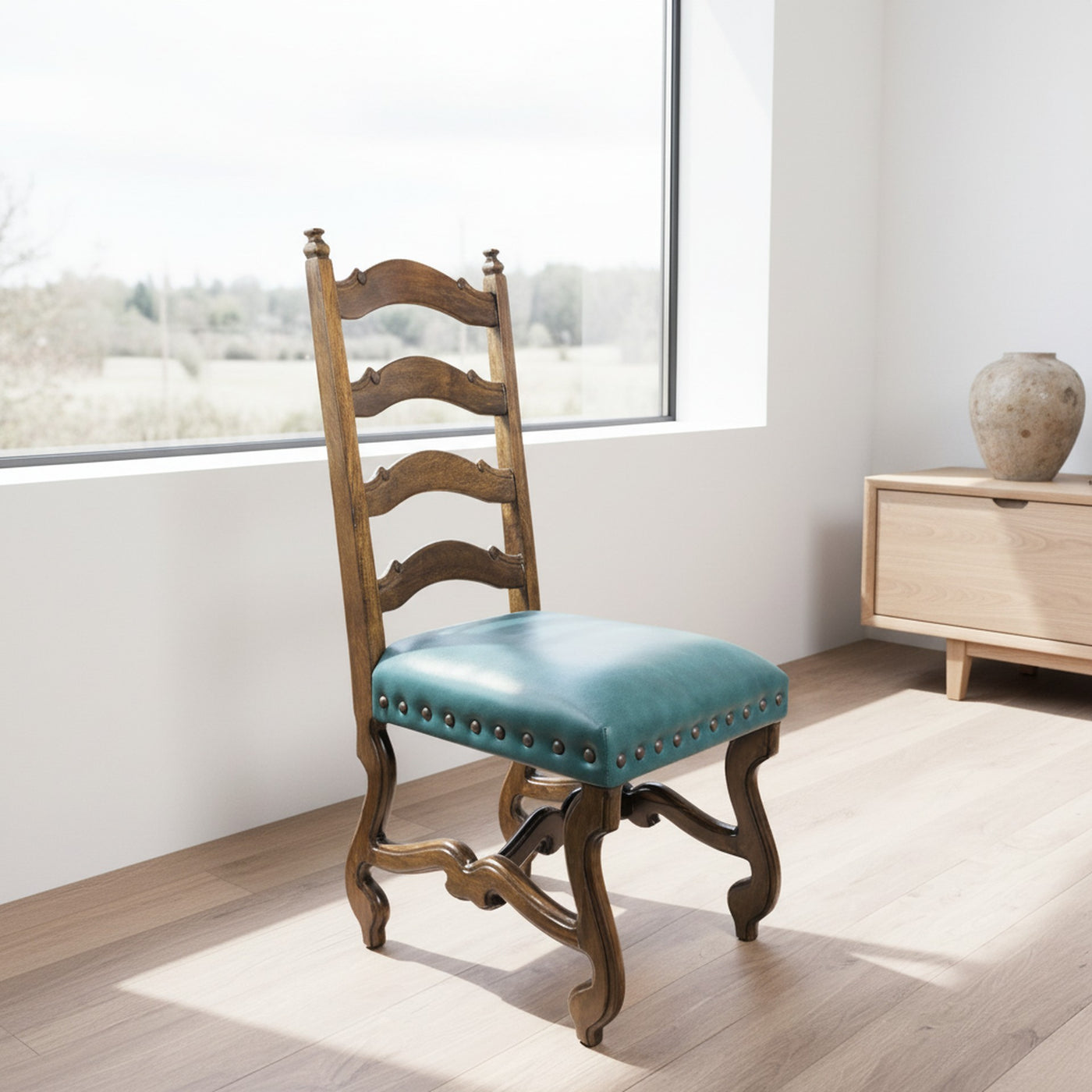 Ladderback Sinthesis Verdigris Side Chair