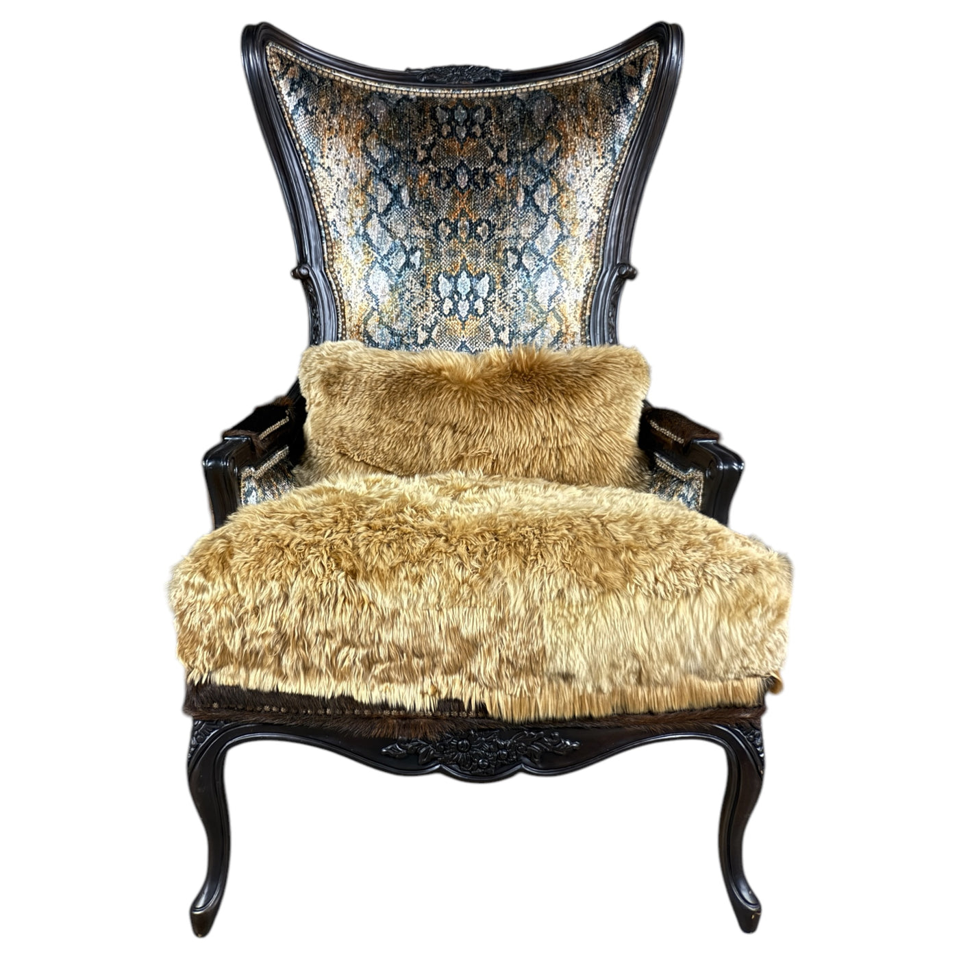 Zuri Anaconda Sunset Wingback Chair-M