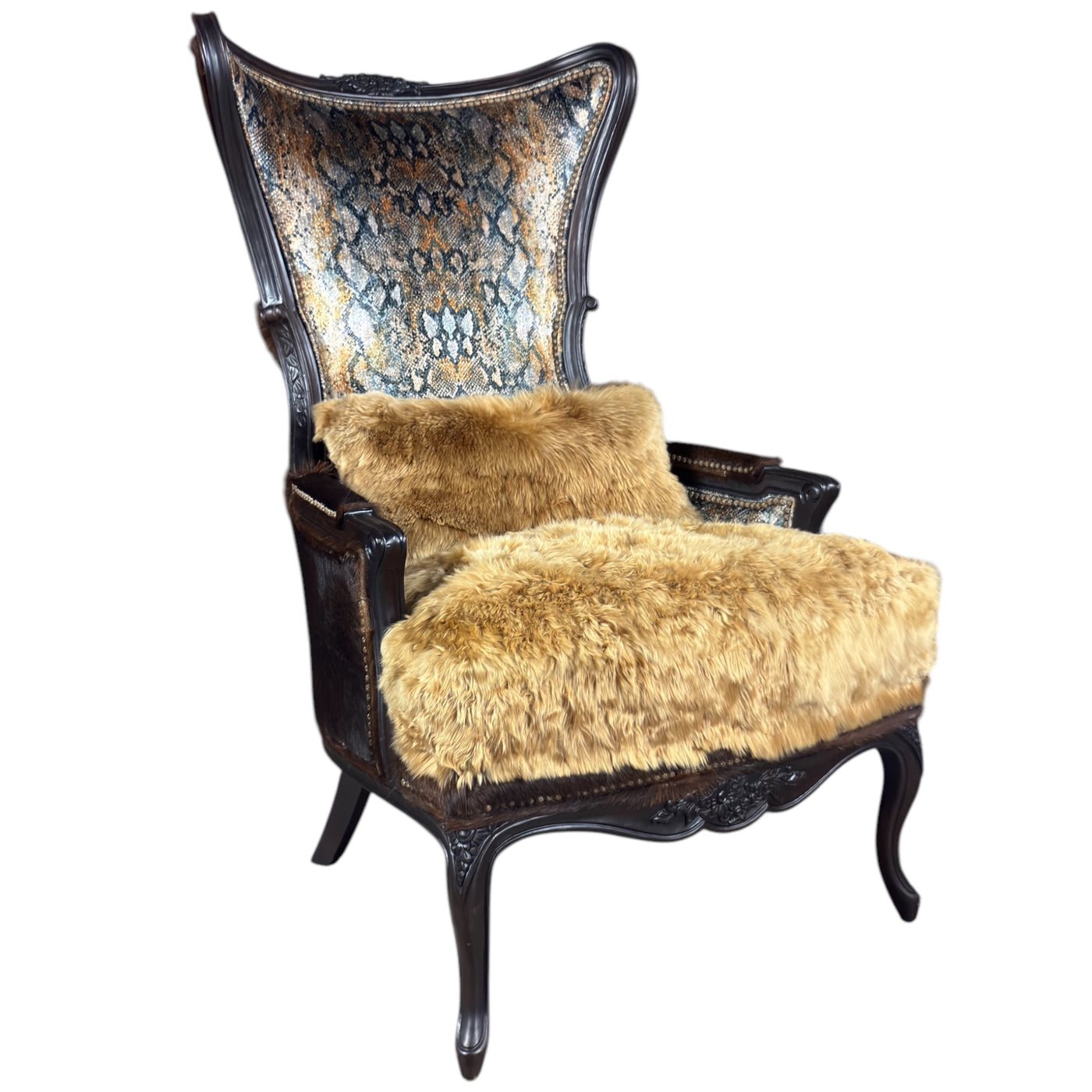 Zuri Anaconda Sunset Wingback Chair-M