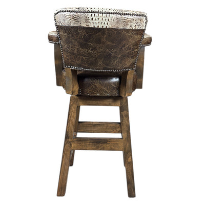 Denali Ranch Aryana W/ Croc Ivory Gold Barstool