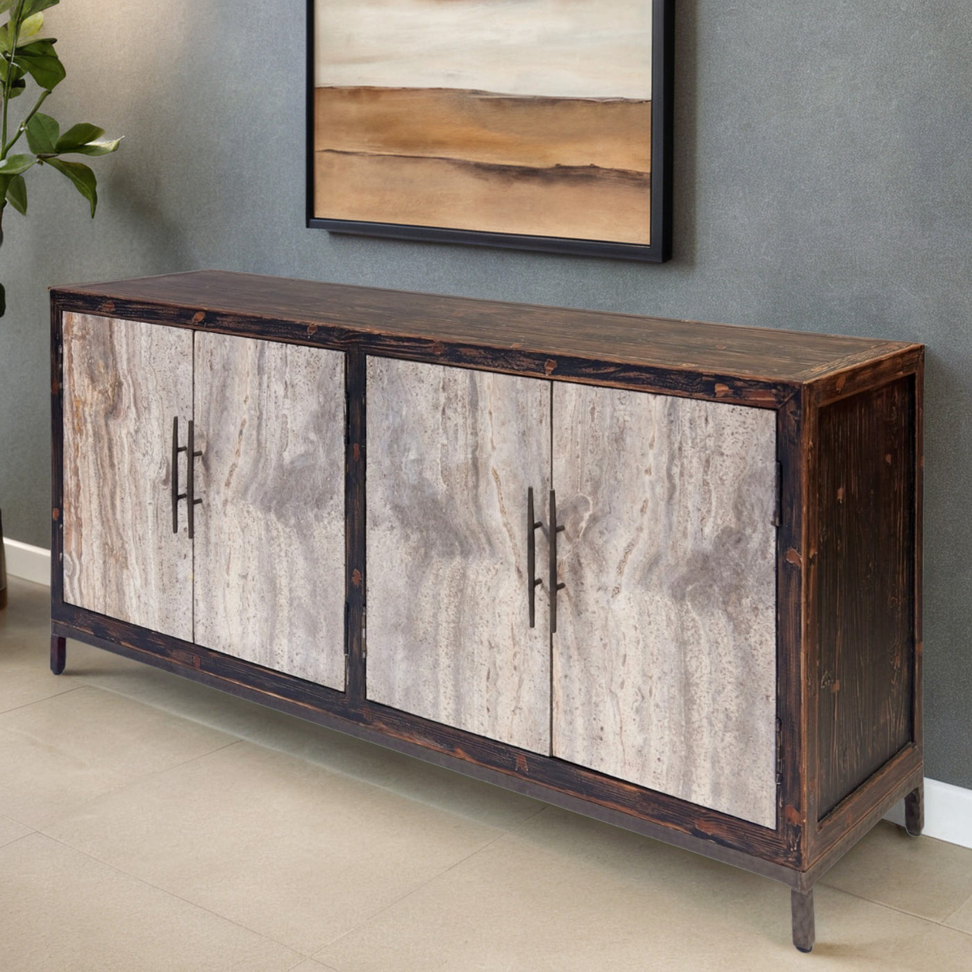 Travertine Console