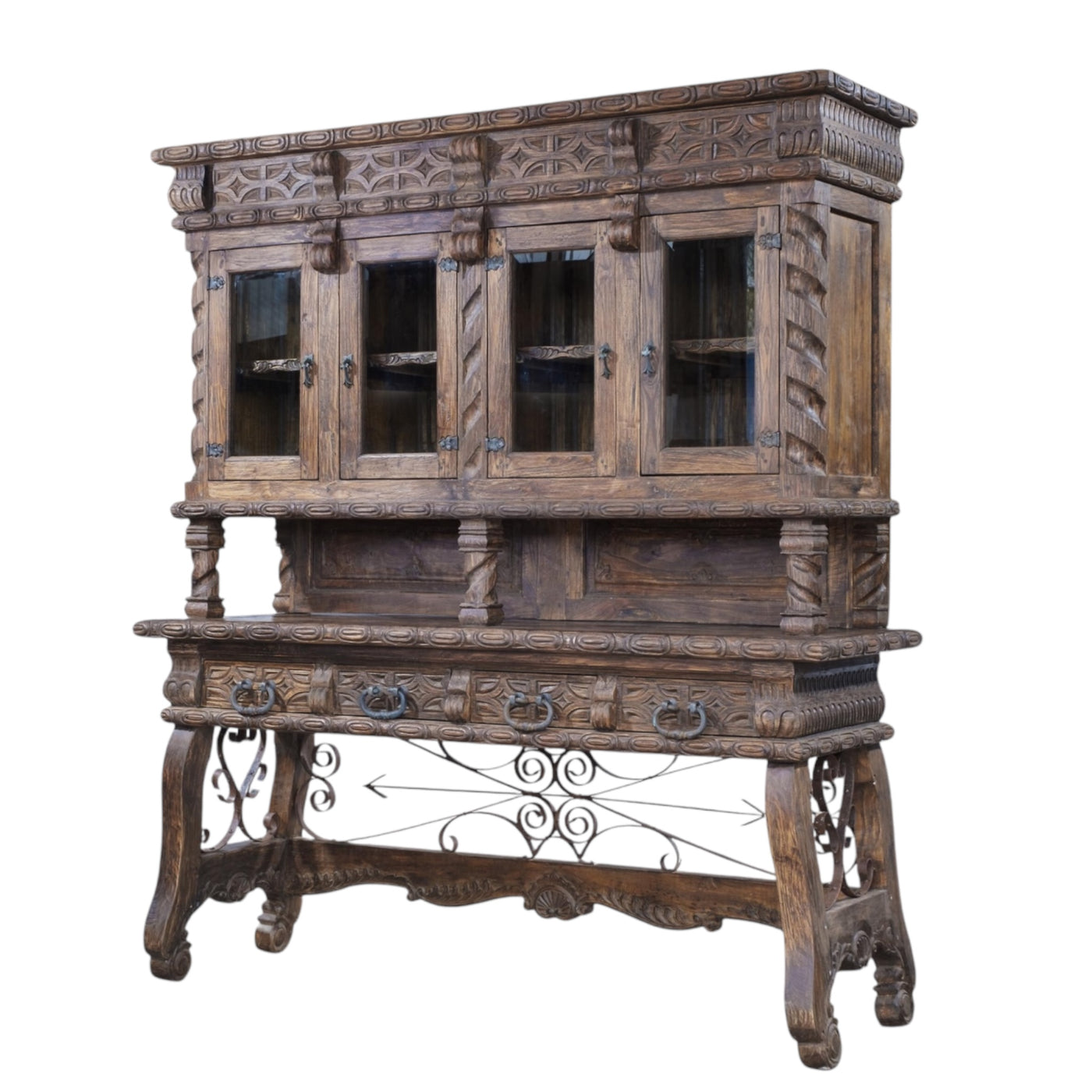 Spanish Prison with Hutch Console Table-J