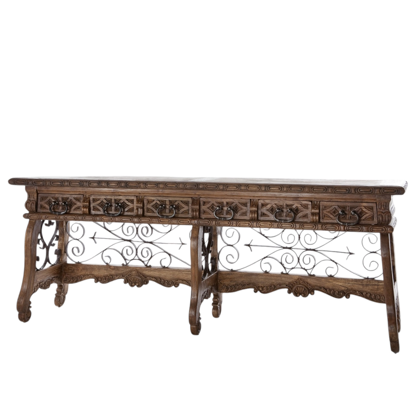 Spanish Prison 6 Leg Console Table-J