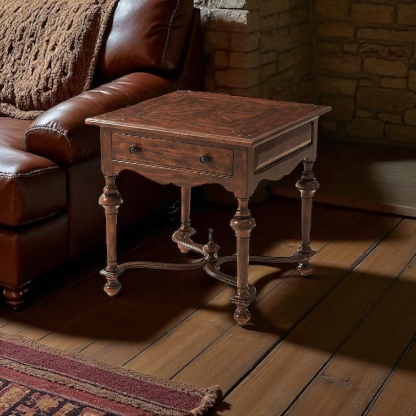 Antique Carved Wood Side Table