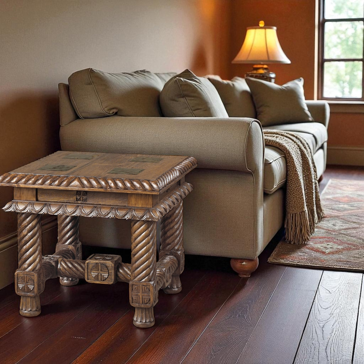 Corkscrew Lamp Table