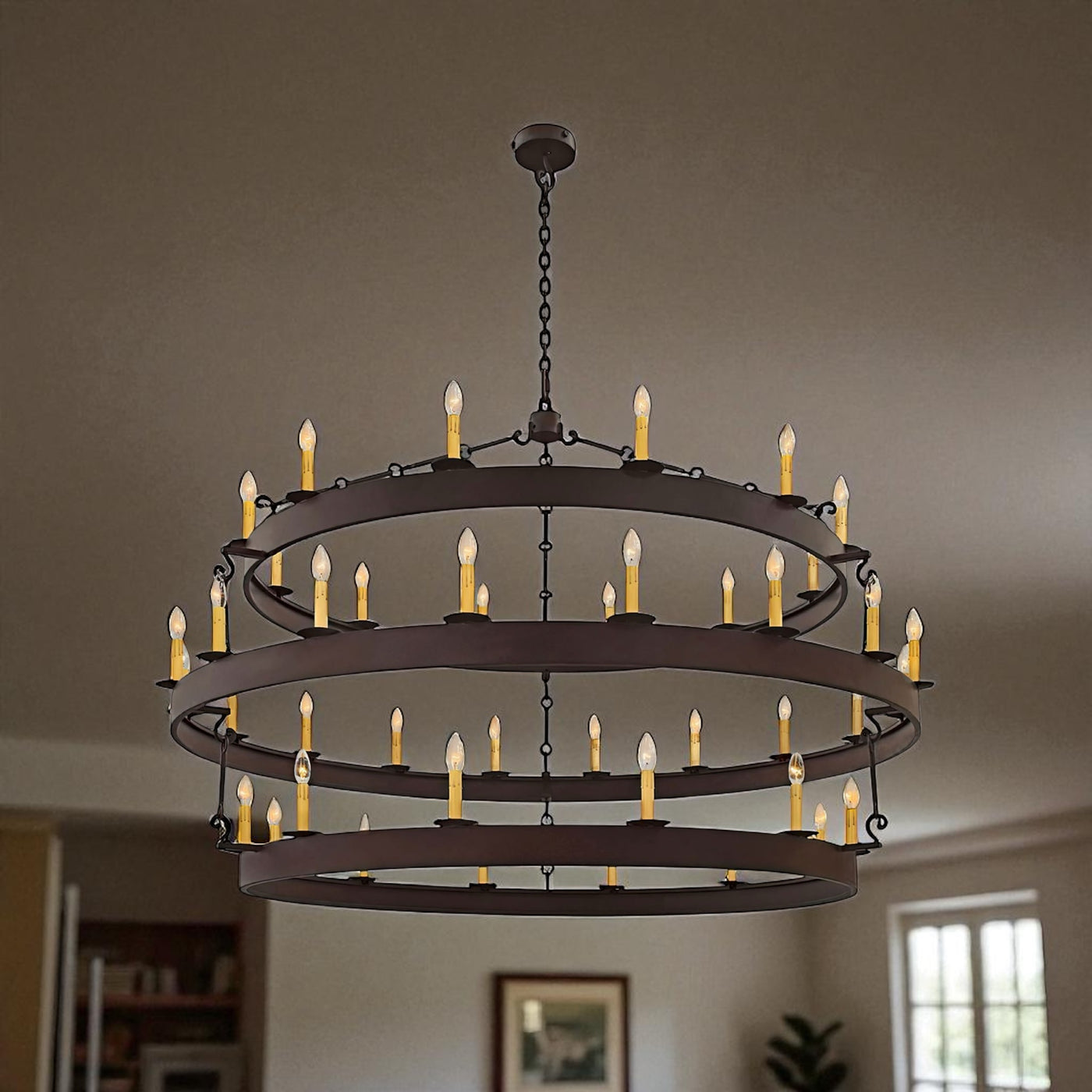 Triple Halo Chandelier