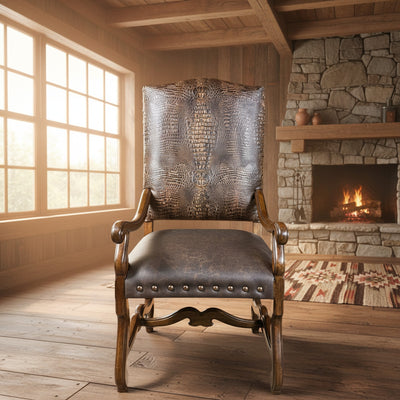Crown Arm Chair With Croc Chocolate