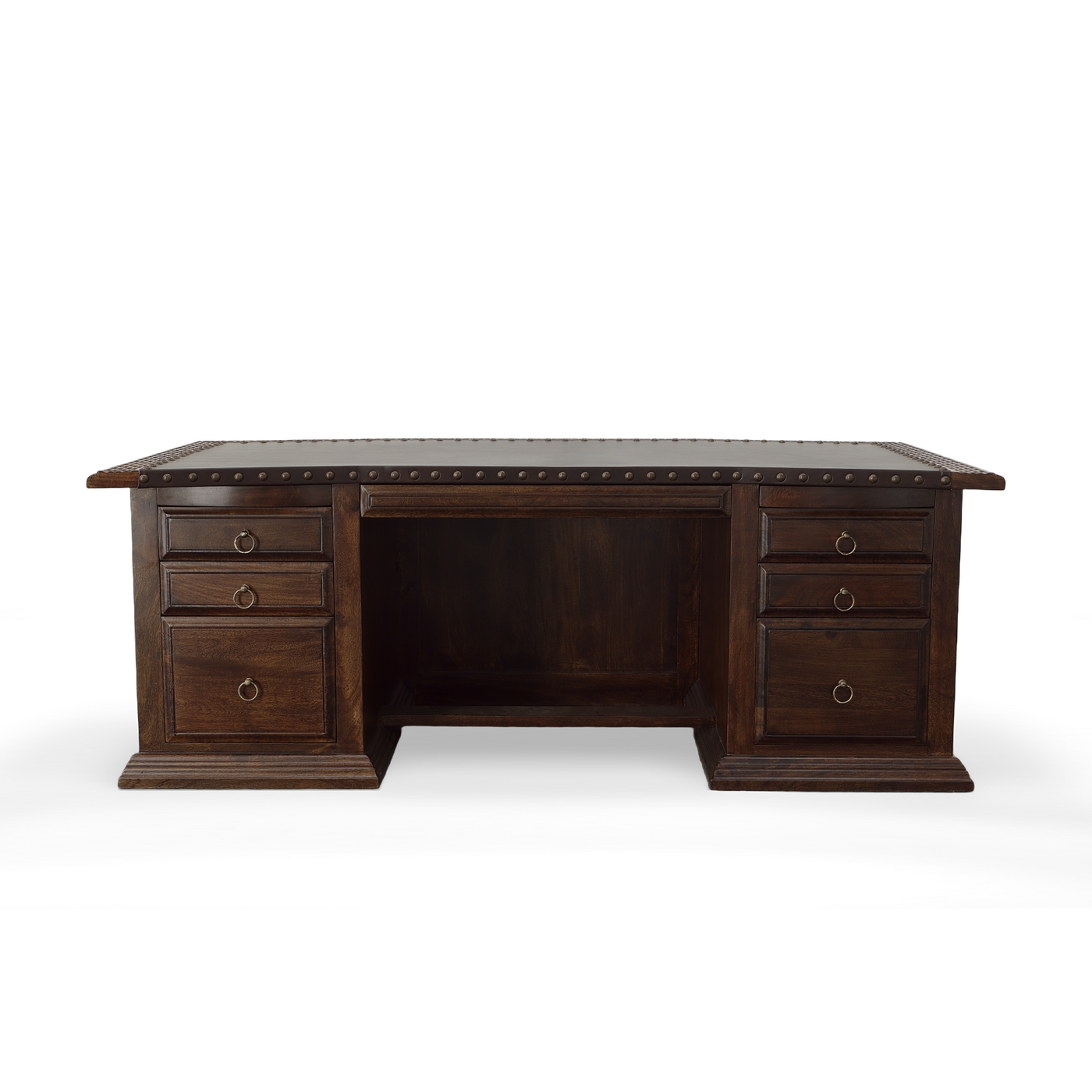 Executive Desk Hair on Hide with Hand Carved Star.