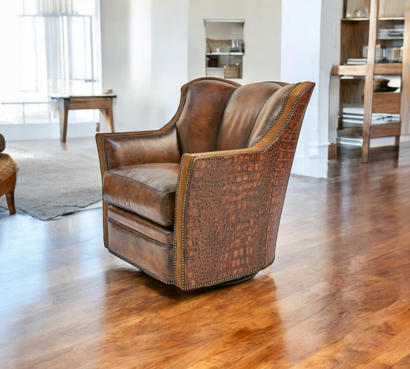 WMS-Dakota Swivel Croc Chair