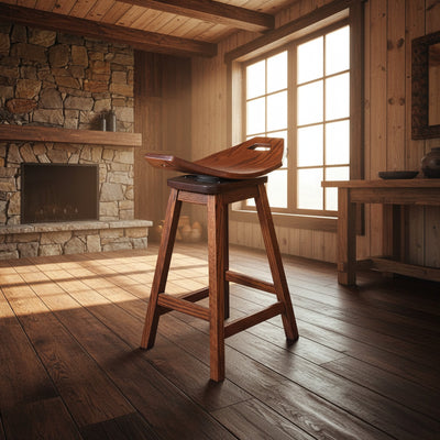 Wrangler Oak Swivel Bar Stool