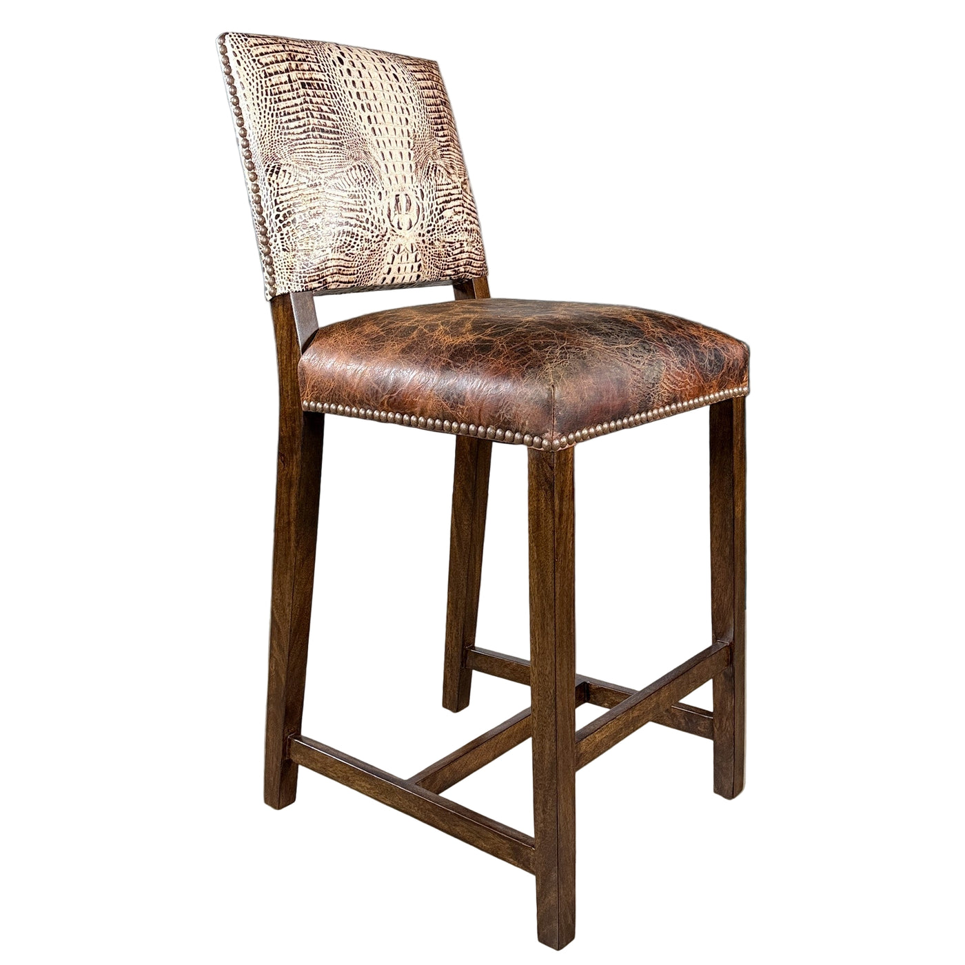 Croc Ivory Chocolate Barstool