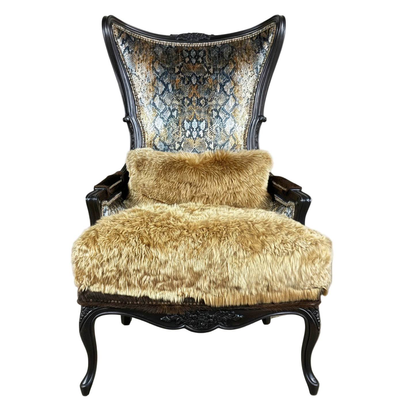 Zuri Anaconda Sunset Wingback Chair