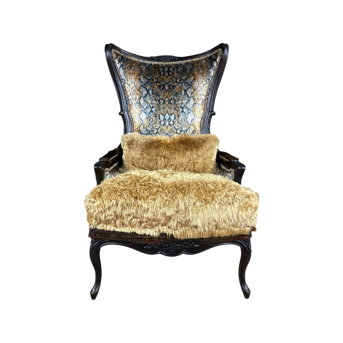Zuri Anaconda Sunset Wingback Chair-M