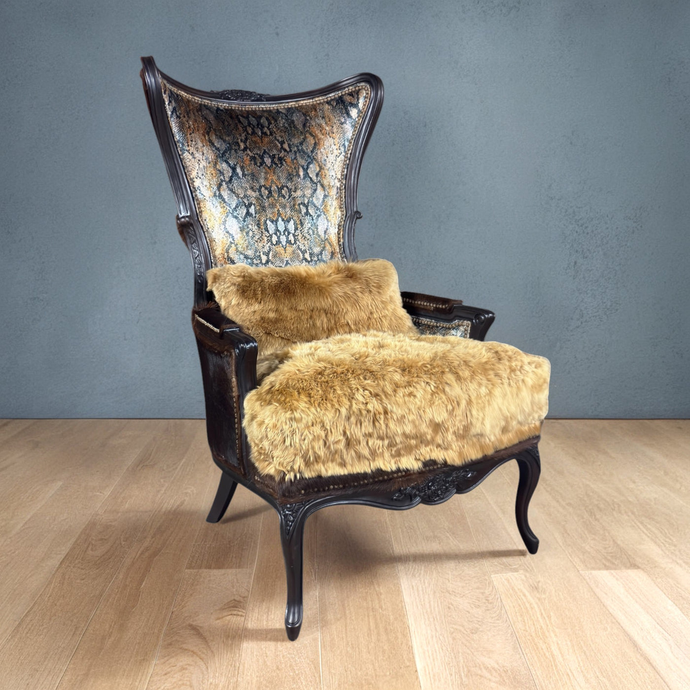 Zuri Anaconda Sunset Wingback Chair-M