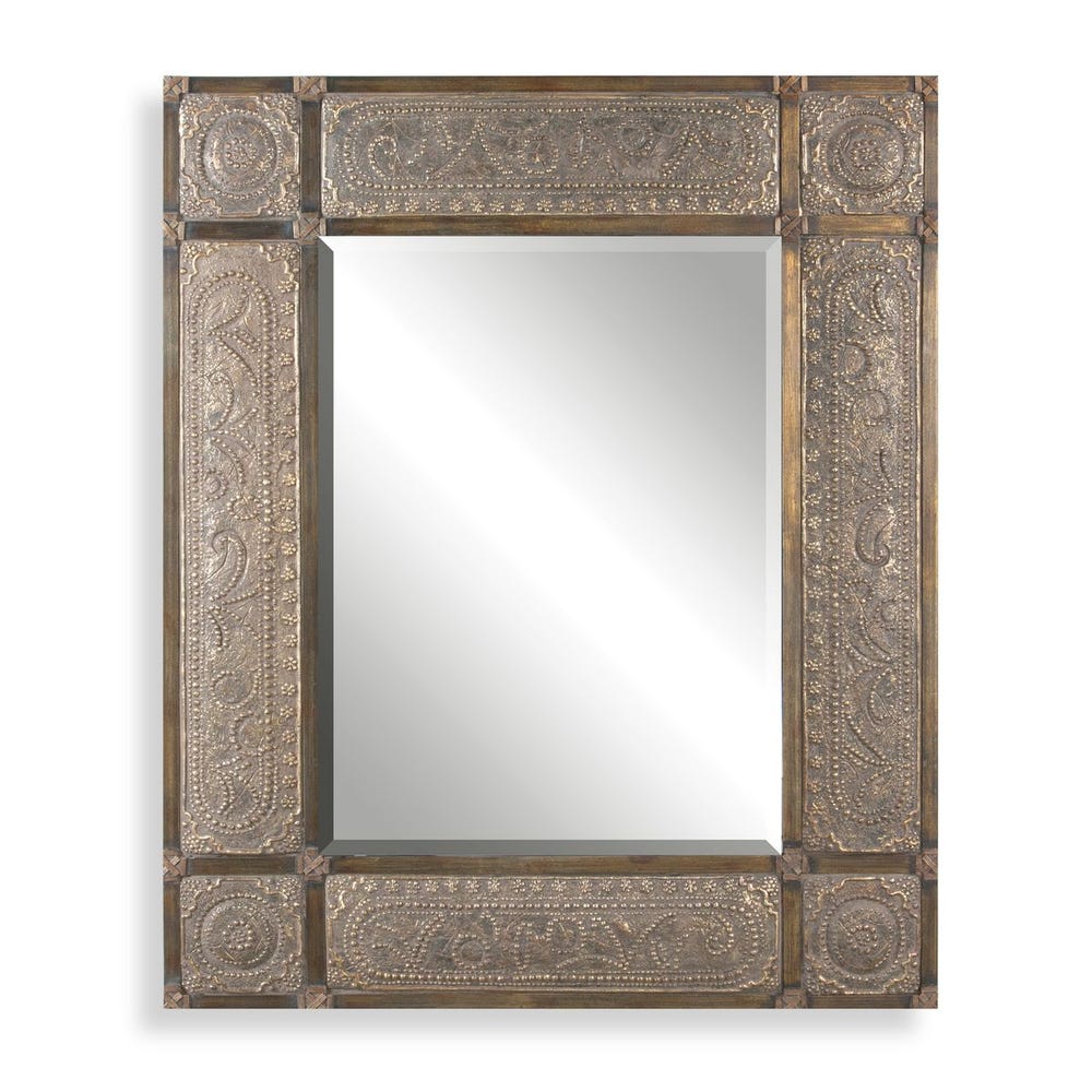 Caspian Embossed Metal Wall Mirror