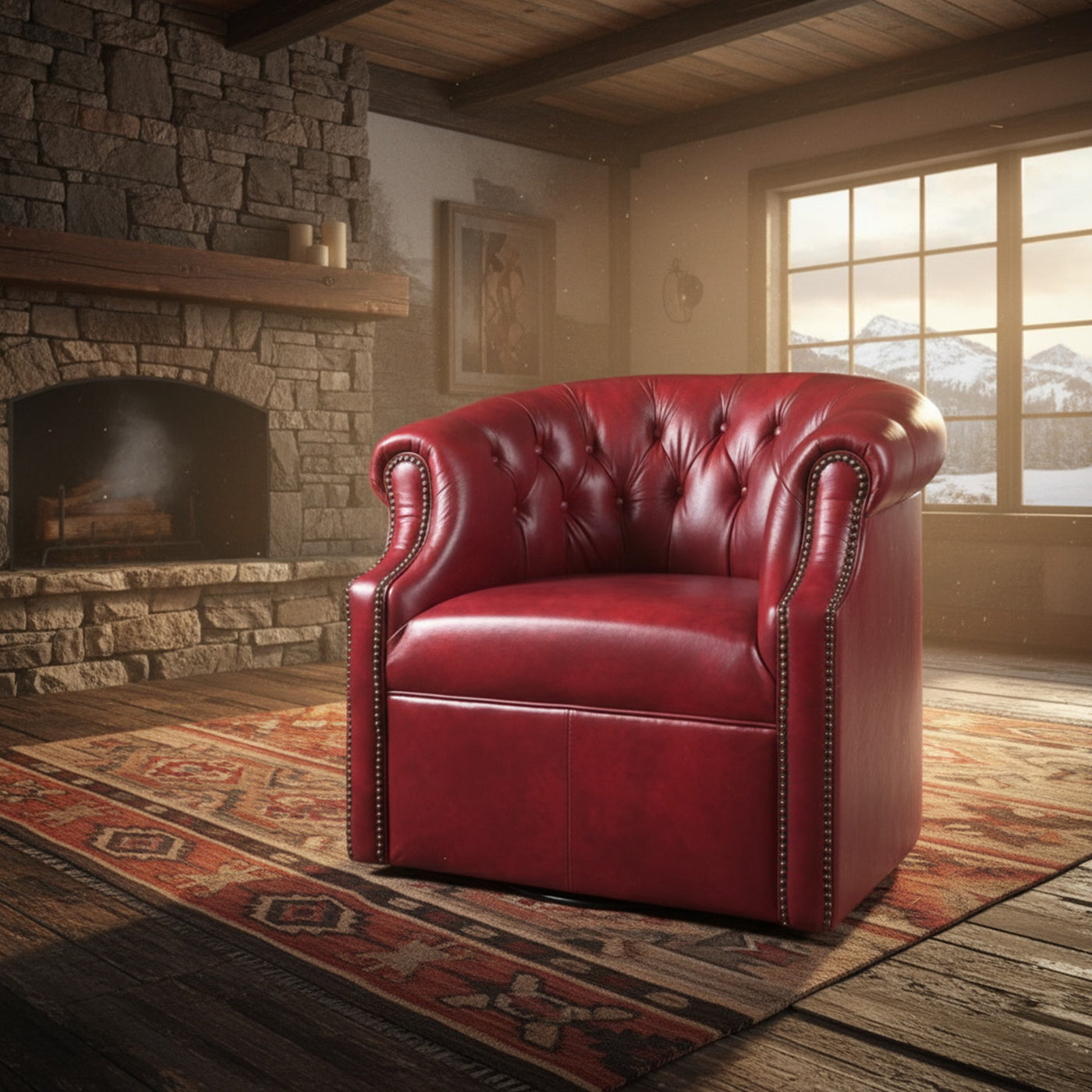 Blazing Red Swivel Chair