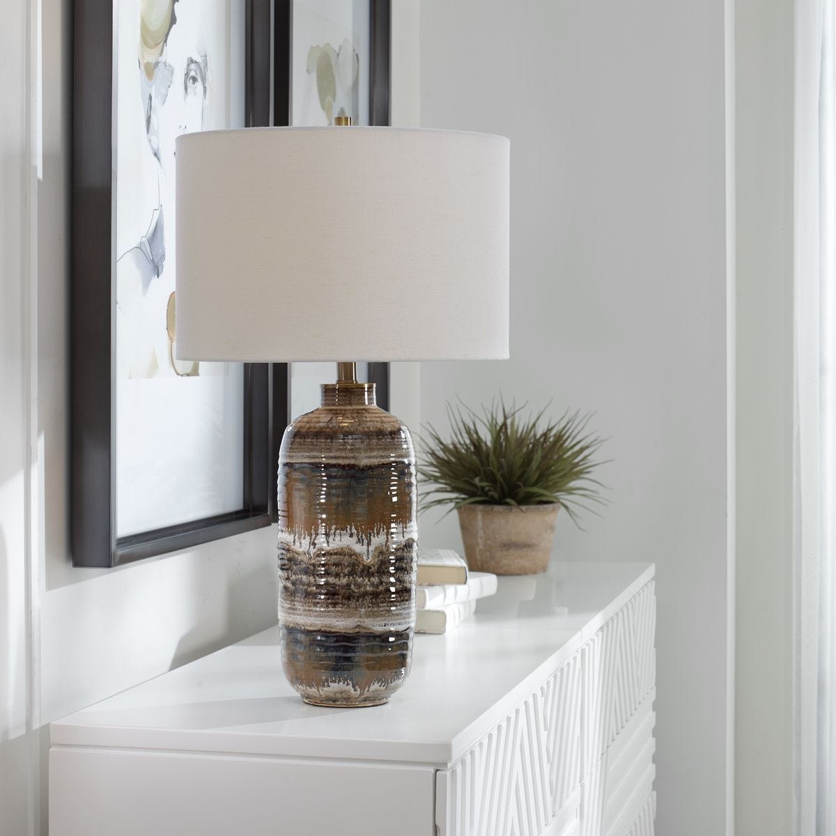 Striped Ceramic Table Lamp