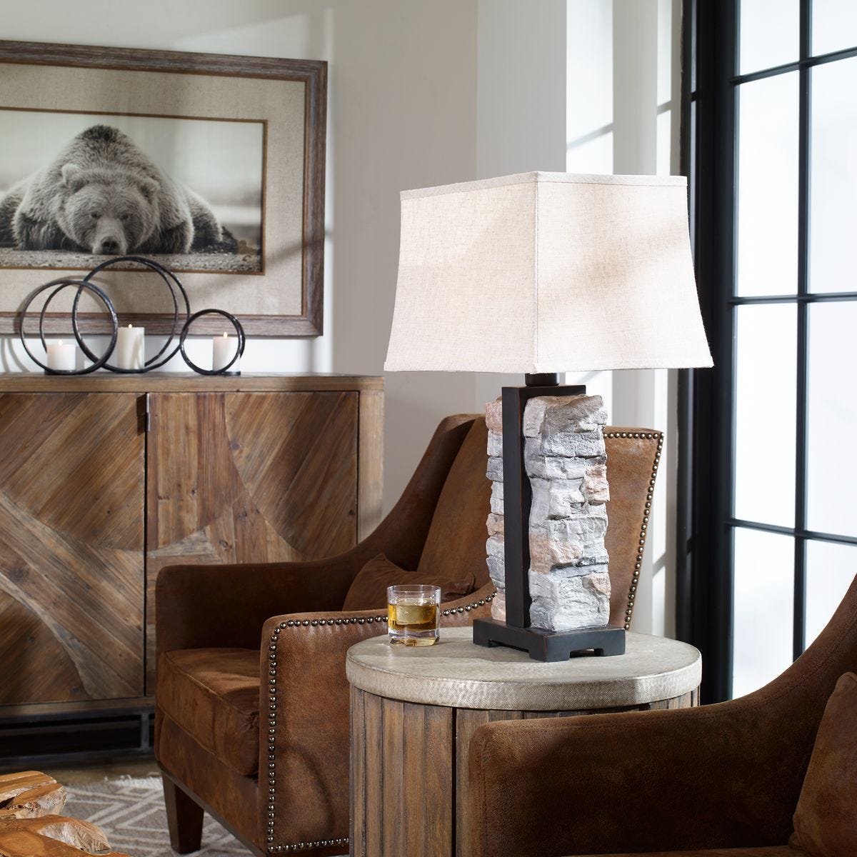 Stacked Stone Table Lamp