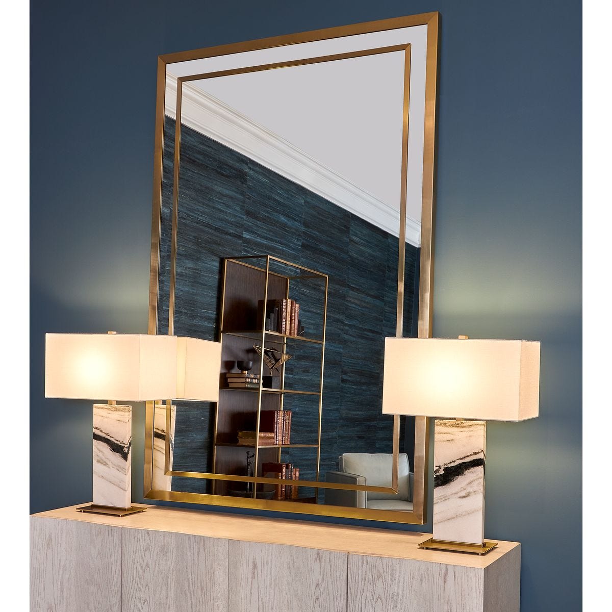 Metro Edge Brass Frame Mirror