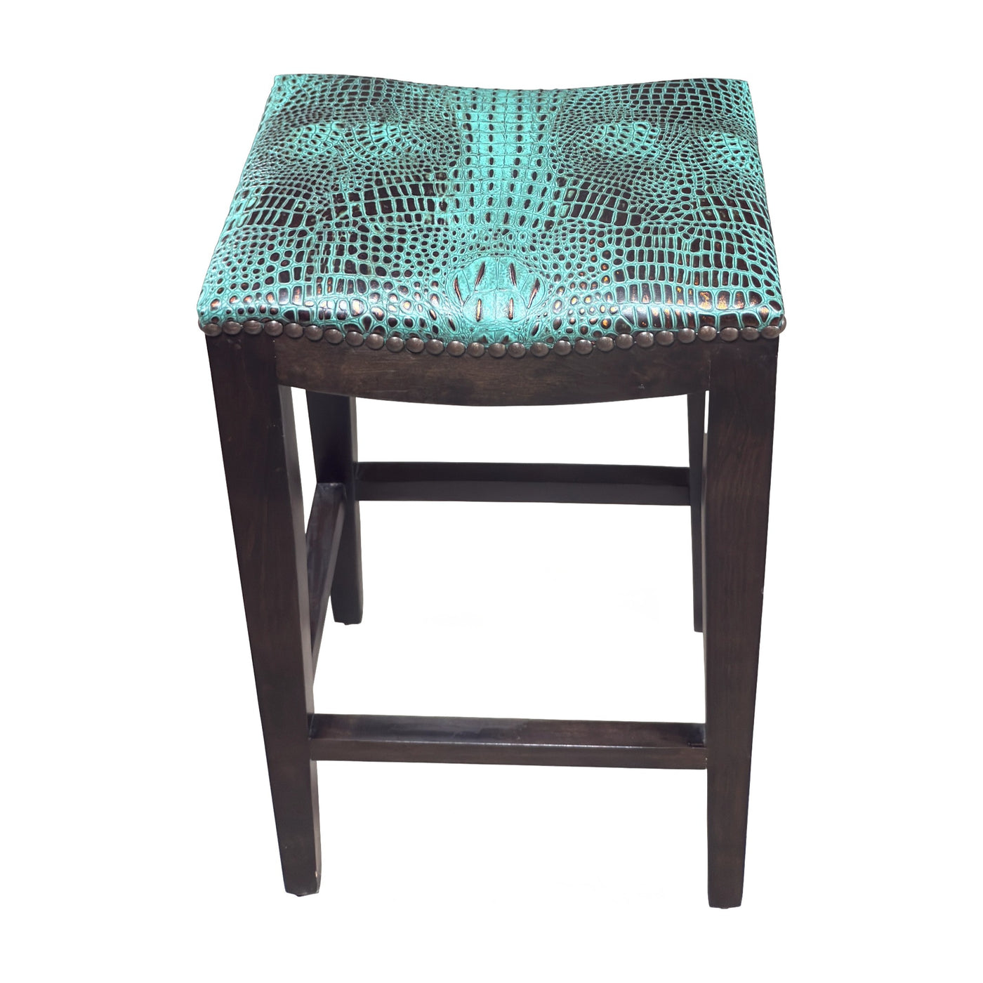 Denali Ranch Croc Turquoise Stool