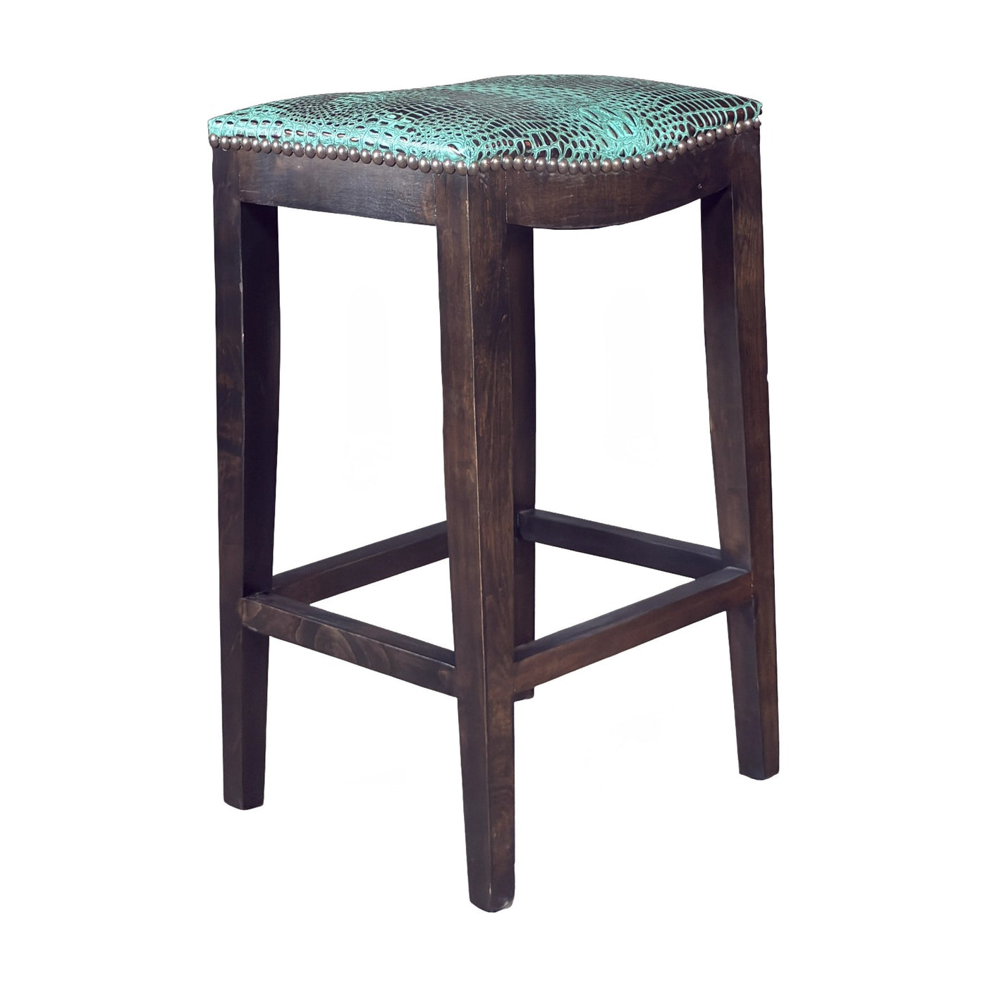 Denali Ranch Croc Turquoise Stool