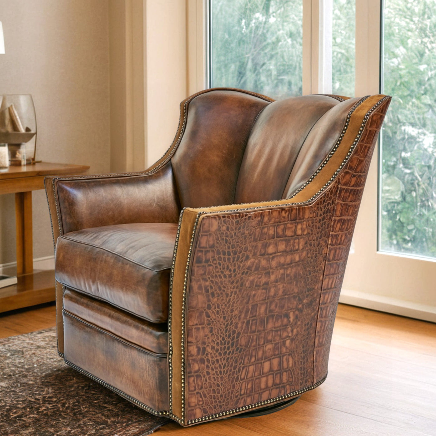 Dakota Swivel Croc Chair-S