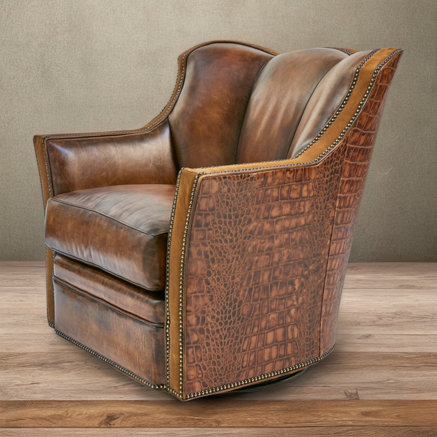 Dakota Swivel Croc Chair