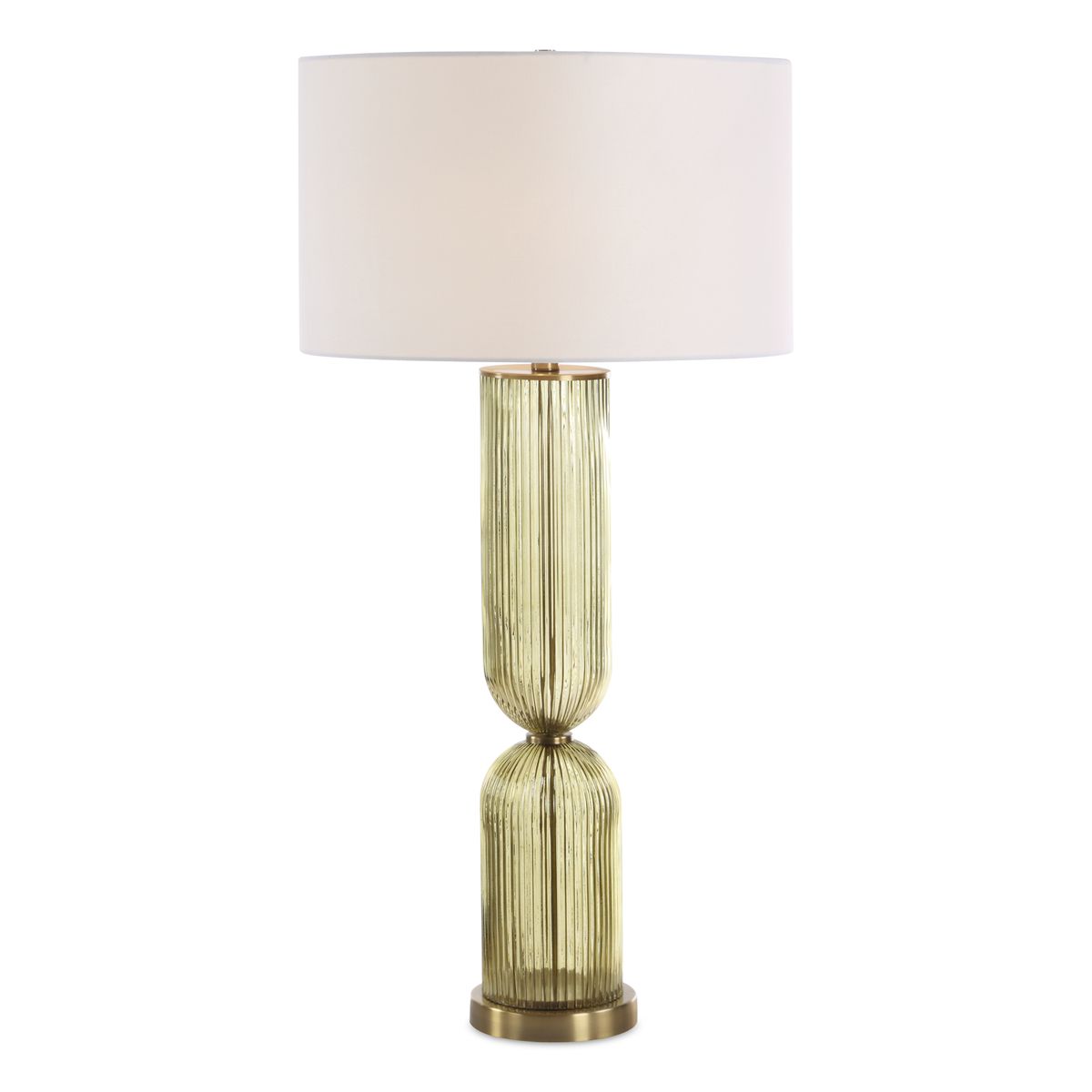 Ribbed Amber Table Lamp