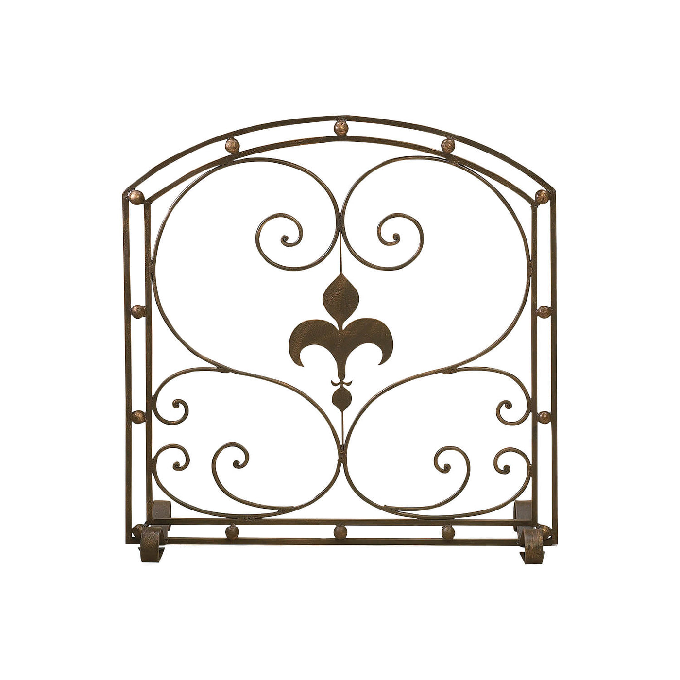 Fleur-De-Lis Iron Fireplace Screen