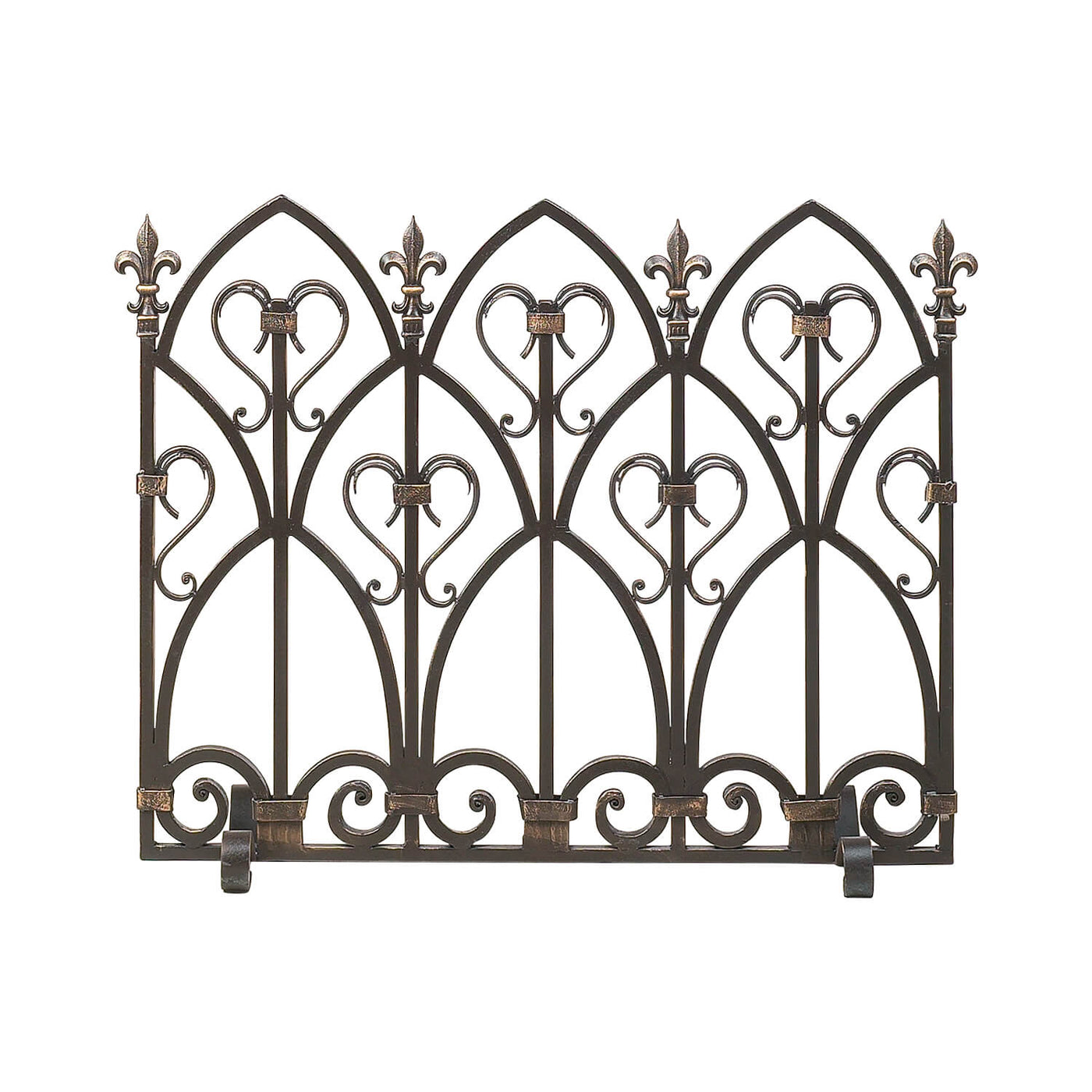 Cathedral Fleur Iron Fireplace Screen