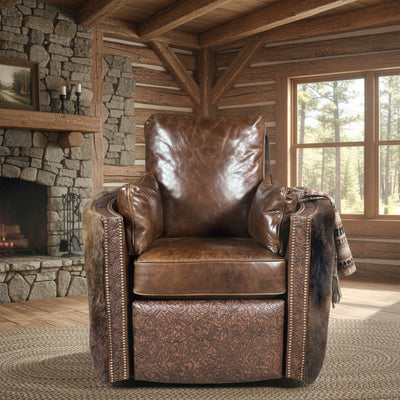 Hudson Bison Buffalo Swivel Recliner
