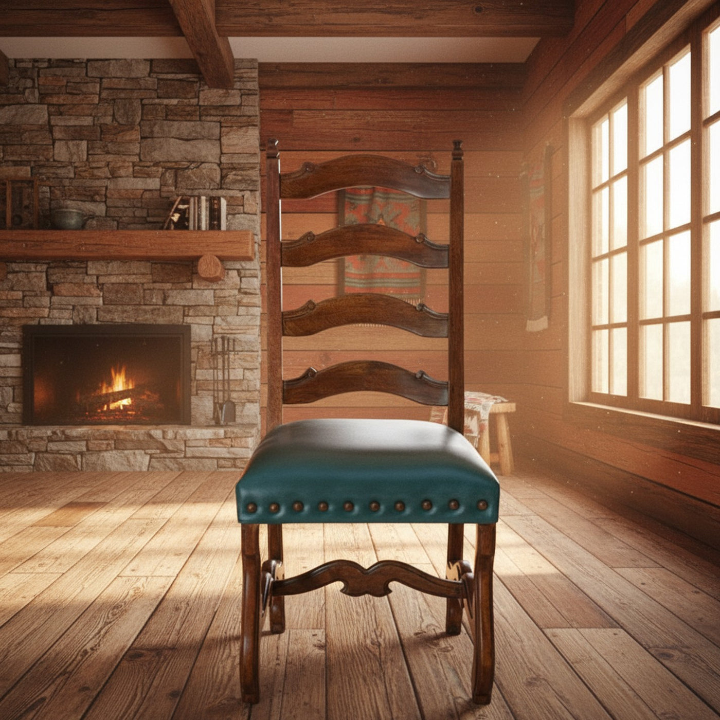 Ladderback Sinthesis Verdigris Side Chair