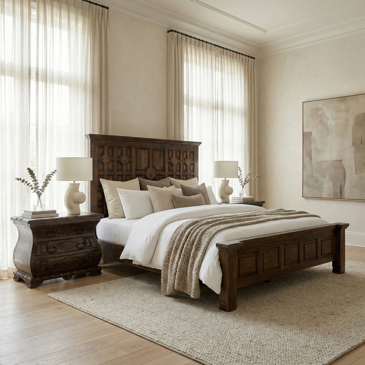 hartland antique tobacco king opt panel king size bed Aidan Vintage Never question the reliability of the bed due to the bolt 824-br-ocpb Liberty Furniture Opt California