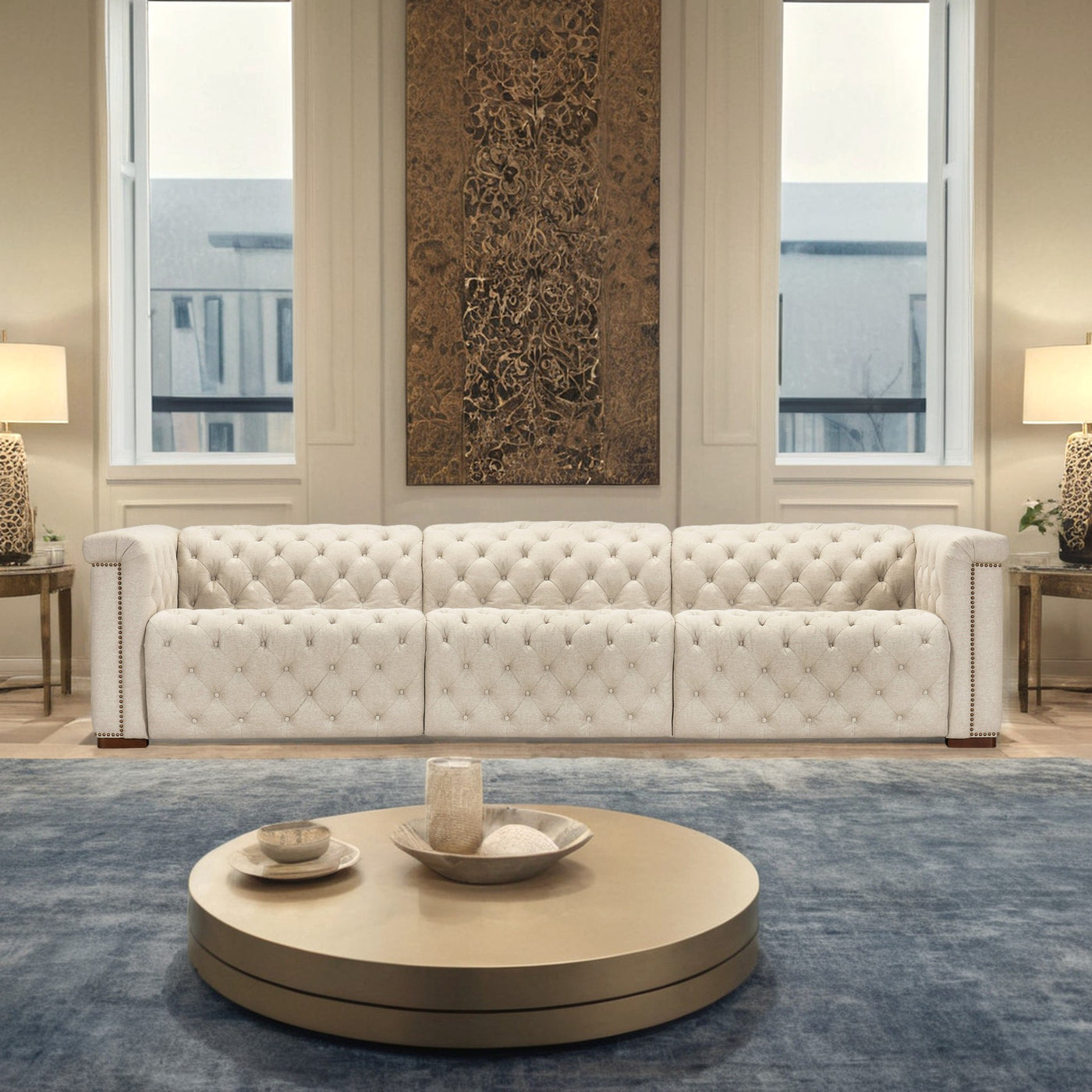 Chesterfield Luxe Power Recliner Sofa