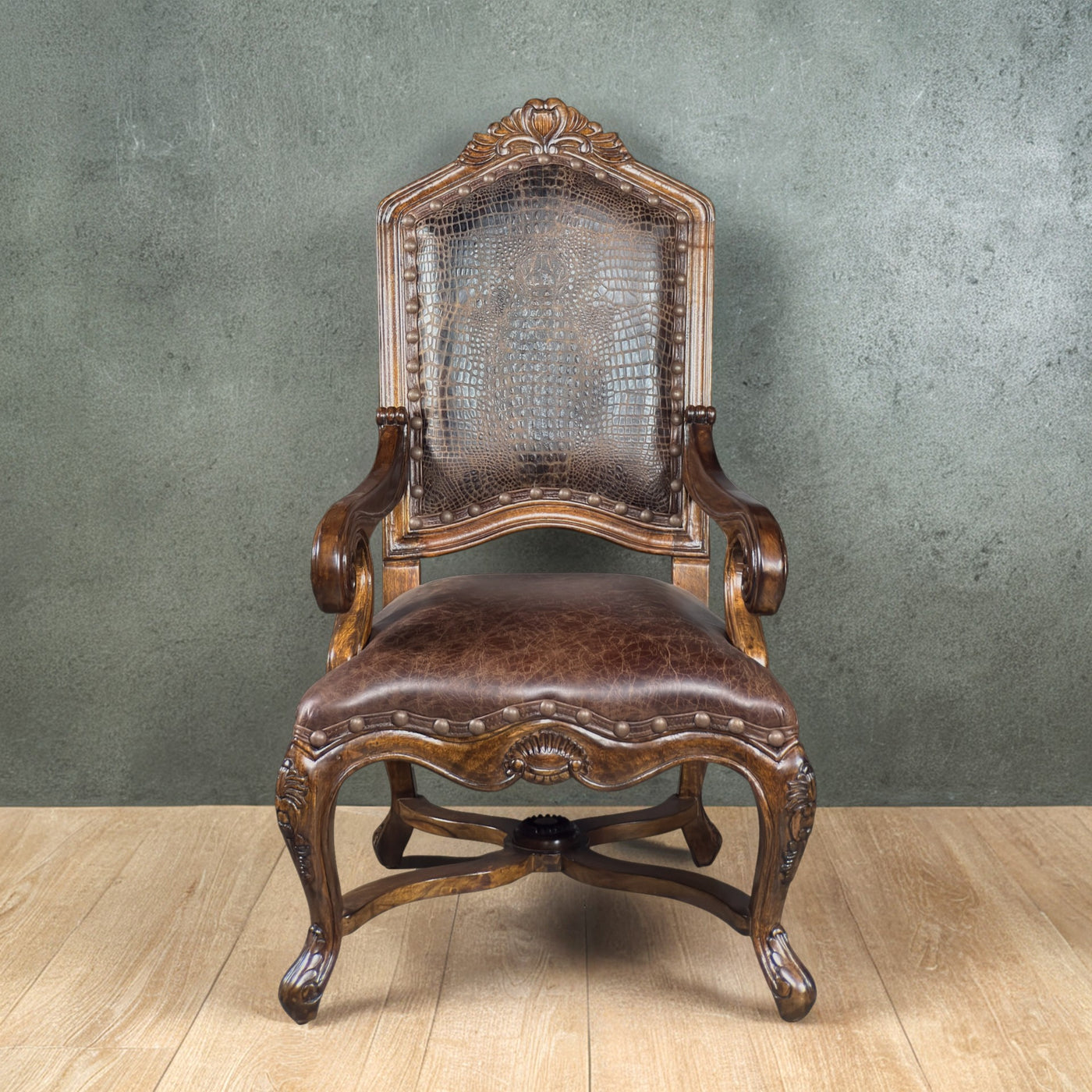 Verona Arm Chair Croc Sierra Walnut