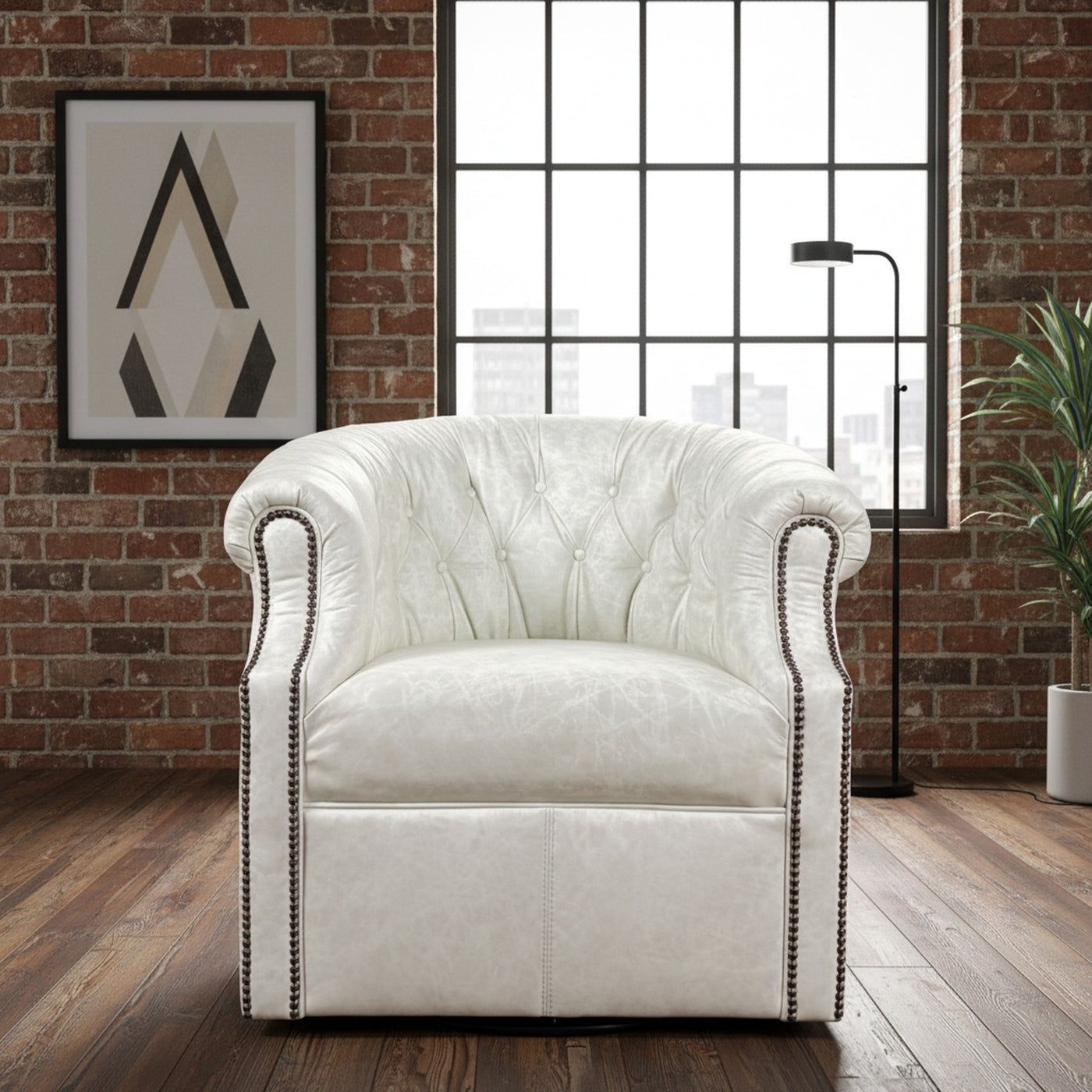 White Swivel Chair