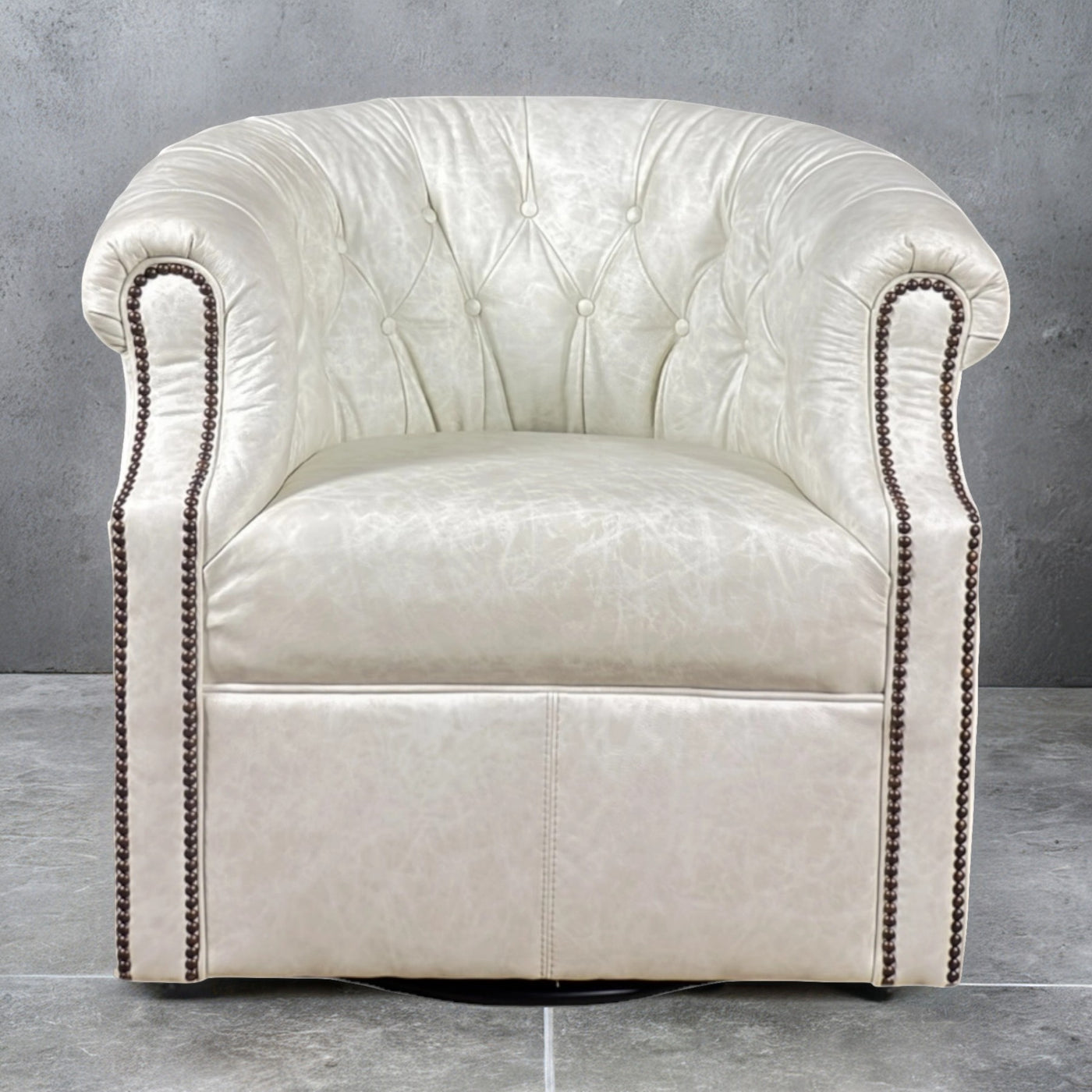 White Swivel Chair-M